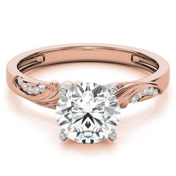 2.0Carat -8.0mm Round Moissanite Floral Accent Engagement Ring - Picture 14 of 16